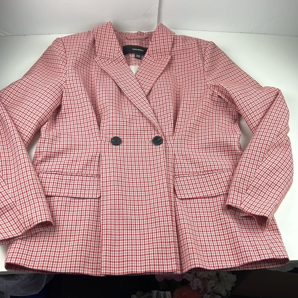Vero Moda Boxy Red & Pink Check Blazer - Picture 6 of 14